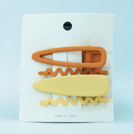 Buy Orange  & Yellow Hair Clips | Kids Collection | SimpleDesign | 4 pcs in 1 packet | B13