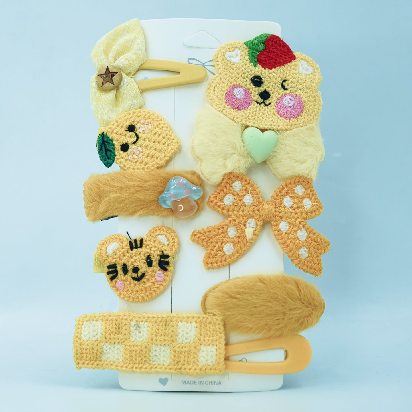 Yellow Hair Clips for Girls | Kids Collection | Cute Design | 10 pcs in 1 packet | B16