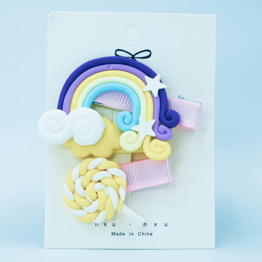 Trendy Hair Clips | Fashion Collection | Rainbow Design | 3 pcs in 1 packet | B17