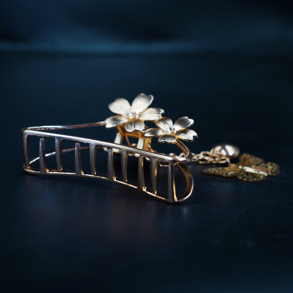 Golden Floral Butterfly HairClips |  Trendy Clips for Girls| Aurora