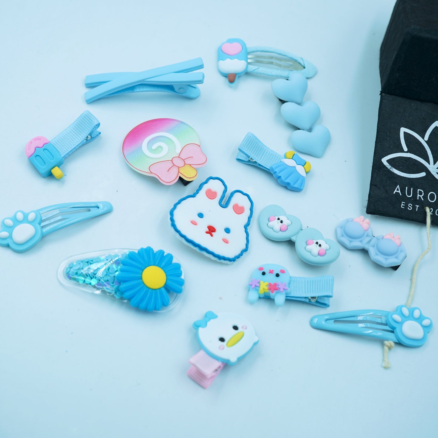 Buy Aurora Kids Hair Clips Collection | Blue Design | 14 pcs in 1 packet | B40