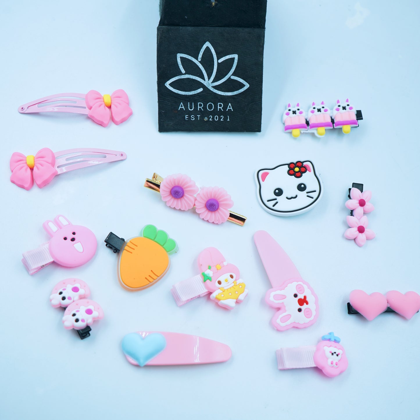 Buy Aurora Kids Hair Clips Collection | Pink Design | 14 pcs in 1 packet | B48