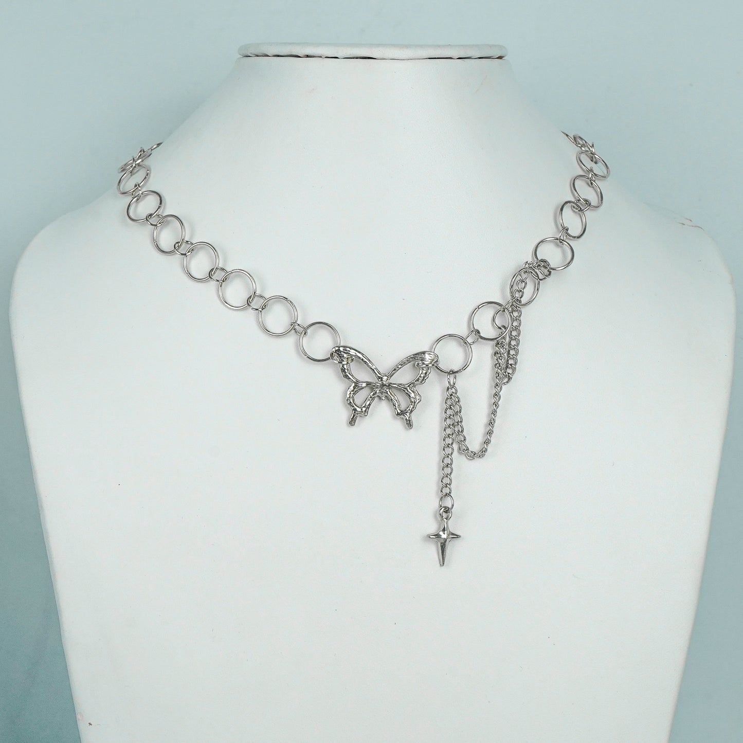 Trendy Butterfly Sliver Choker Necklace For Women(Code:N05)