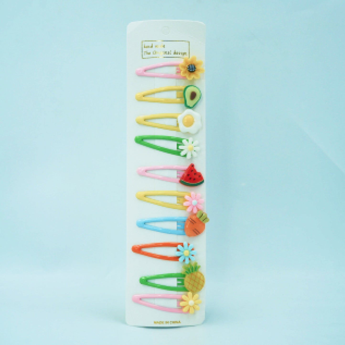 Mixed Hair Clips Collection | Flower & Fruit Design | 10 pcs in 1 packet | B6