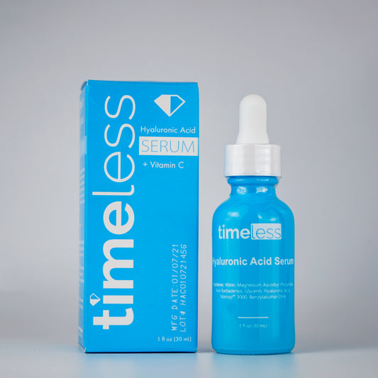 Timeless Skin Care Hyaluronic Acid + Vitamin C Serum - 1 oz - Includes Vitamin C, Matrixyl 3000 & Hyaluronic Acid - Brighten + Smooth, Rebuild Collagen & Boost Hydration - For All Skin Types