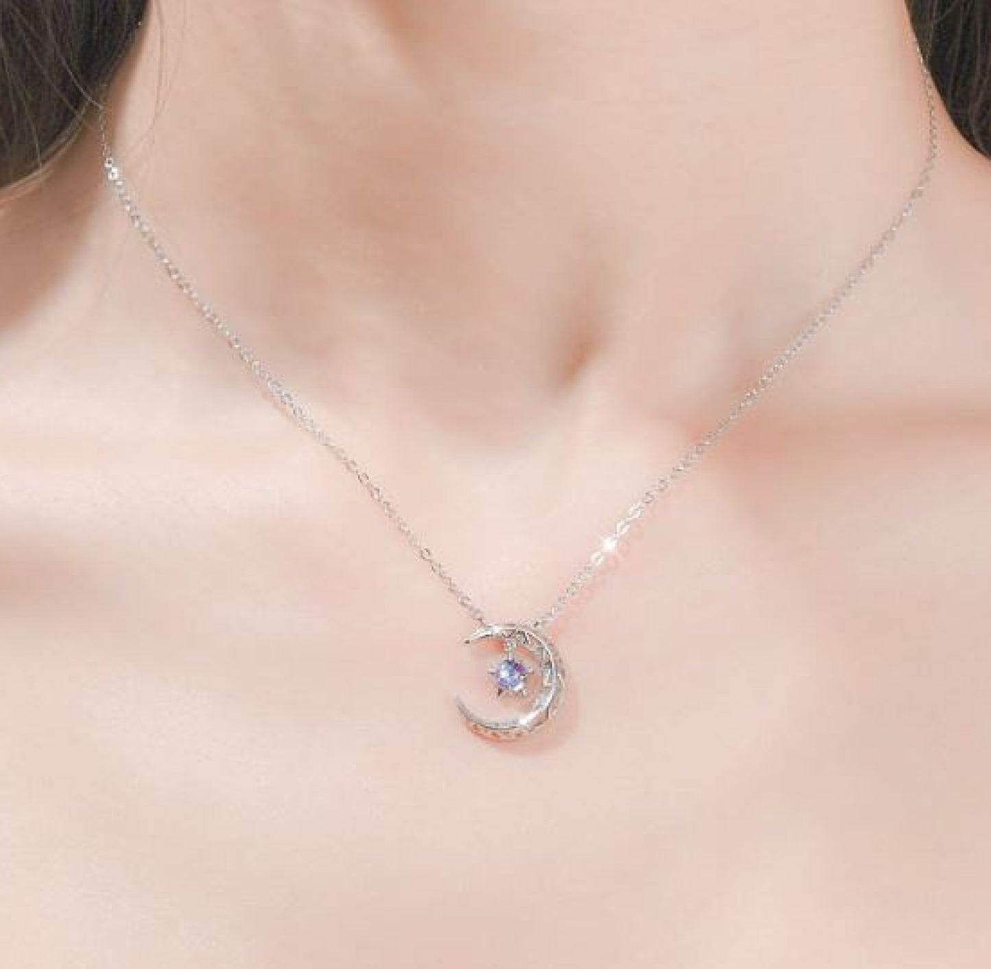 Galaxy Moon Necklace