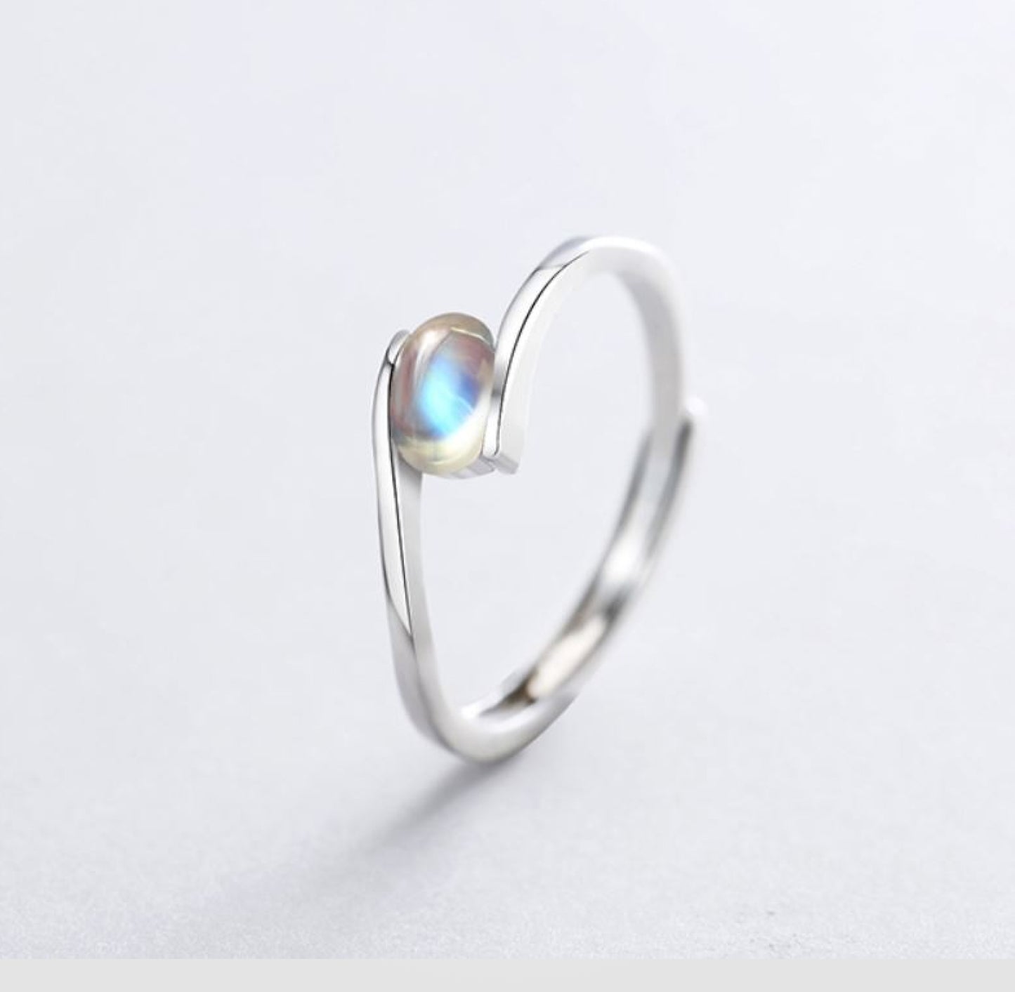Rainbow Moonstone Ring