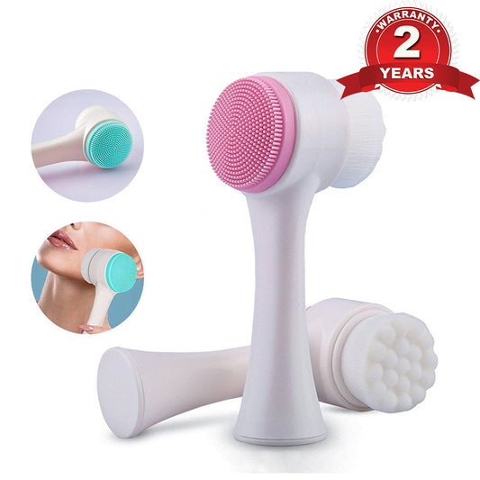 Double Sided Acne and Black Head Cleansing Facial Brush Massager