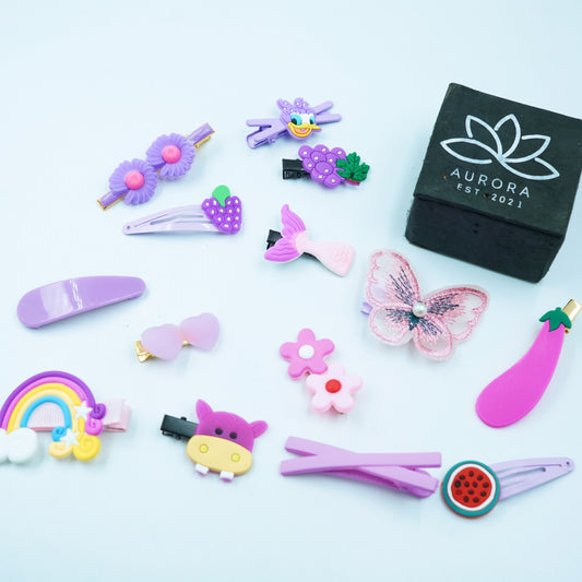 Buy Purple Hair Clips | Kids Collection | Cute Design | 14 pcs in 1 packet | B28