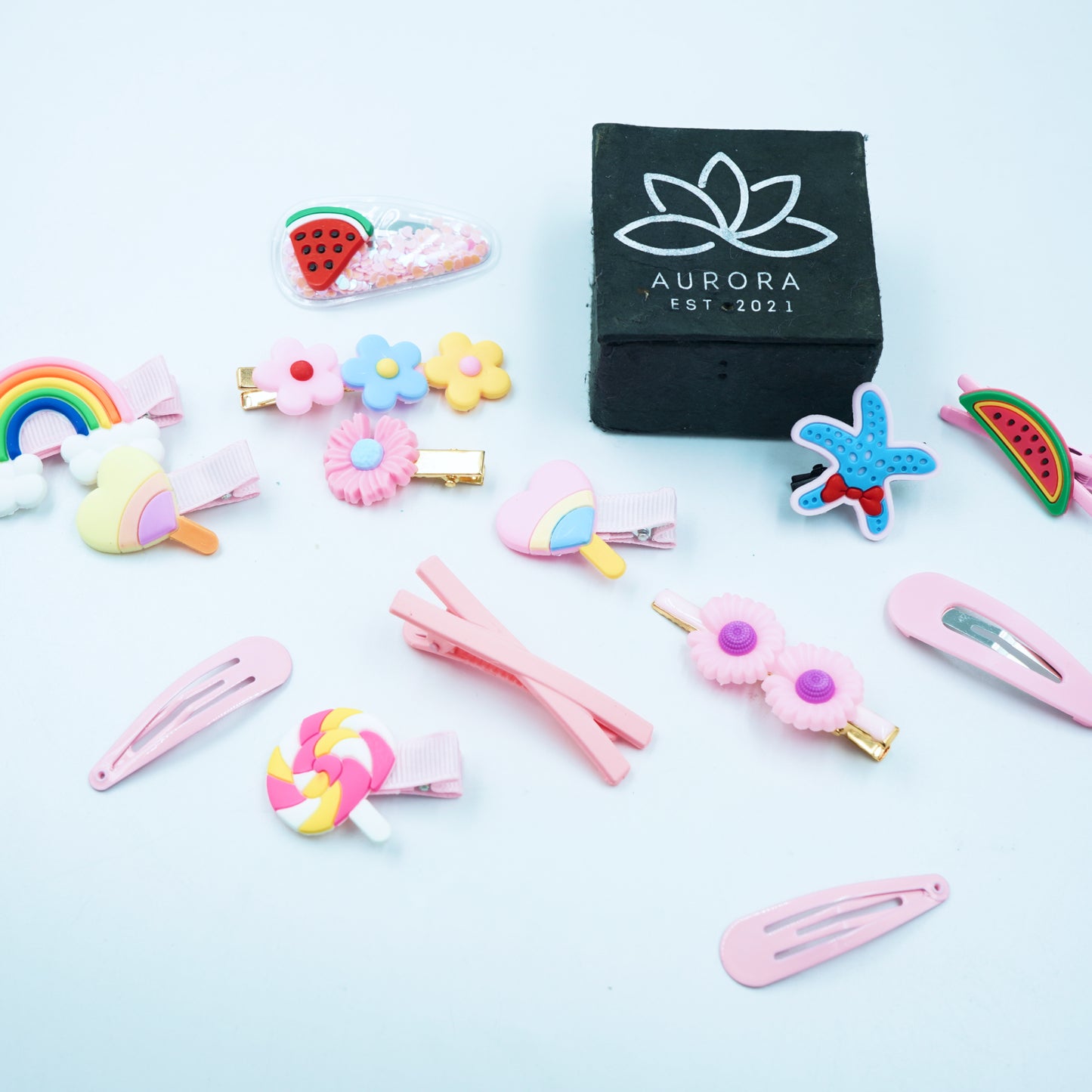 Buy Trendy Pink Hair Clips | Kids Collection | Beautiful Design | 14 pcs in 1 packet | B29