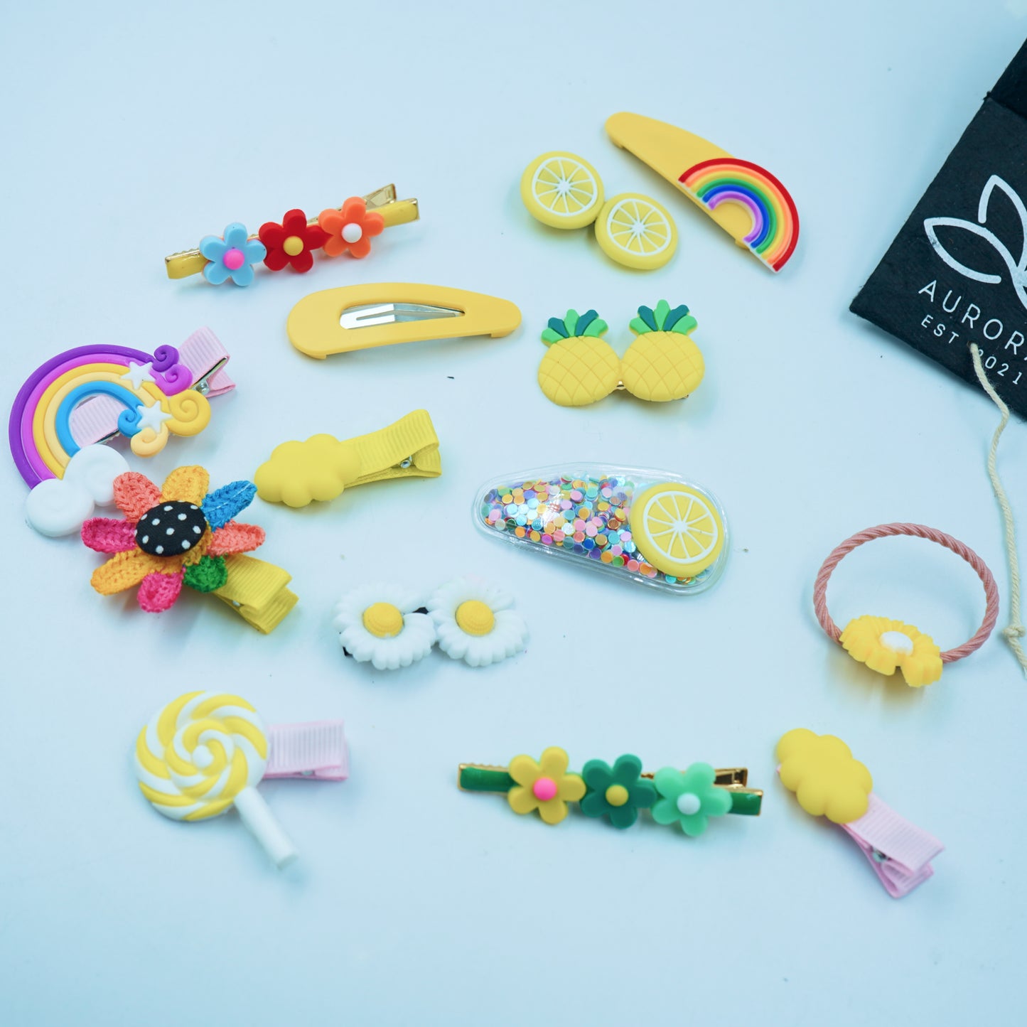 Buy Trendy Hair Clips | Kids  Collection | Yellow  | 14 pcs in 1 packet | B31