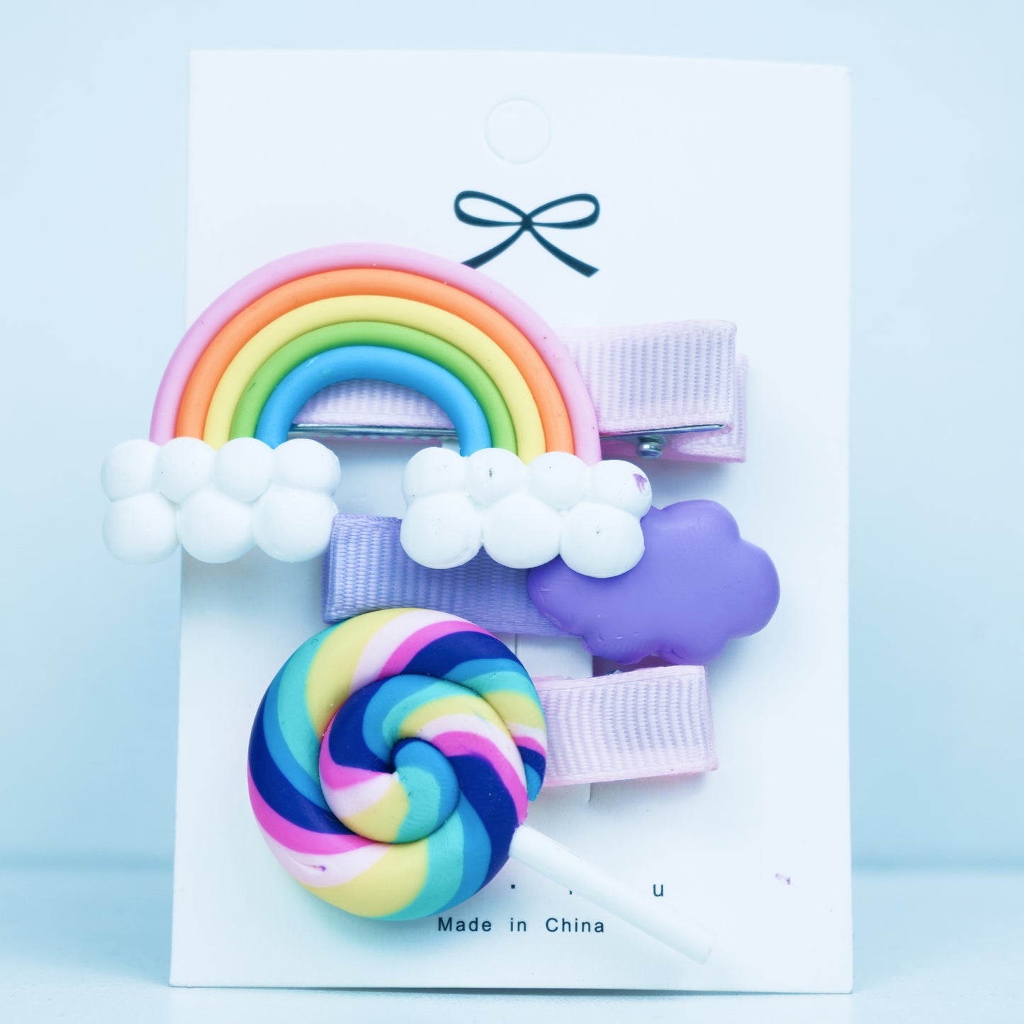 Rainbow Hair Clips Collection | Fun Design | 3 pcs in 1 packet | B4