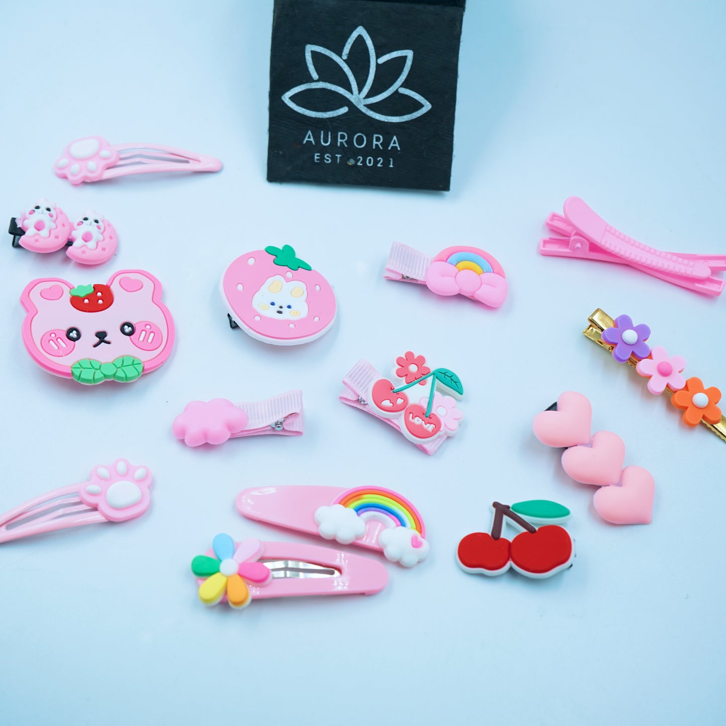 Pink Hair Clips Collection | Girly  Design for Kids | 14 pcs in 1 packet | B58
