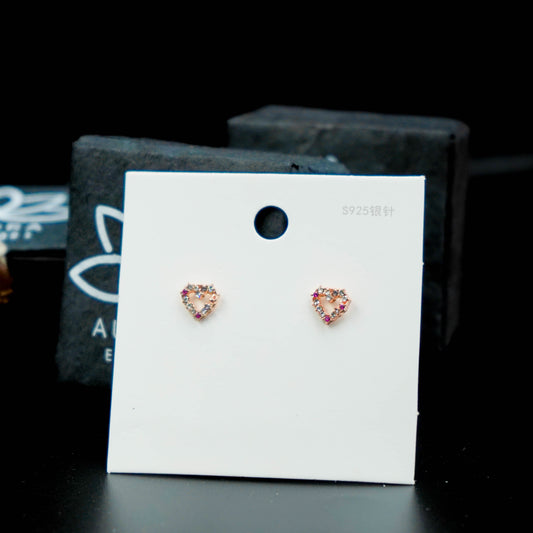 Pink Love Shape Earring(Code:E159)